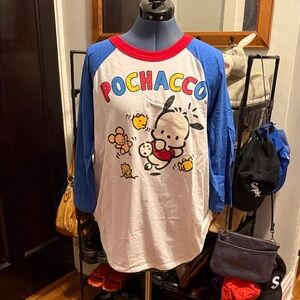 Box lunch Pochacco Raglan Shirt - Red and Blue